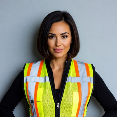 Woman in safety vest