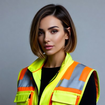 Woman wearing safety vest