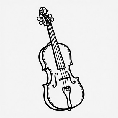 Black line drawing violin
