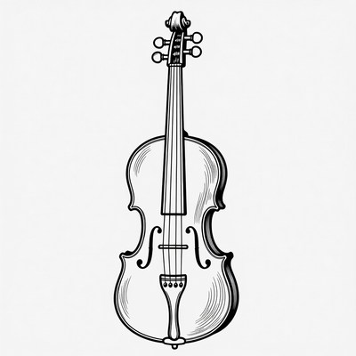 Violin illustration isolated background