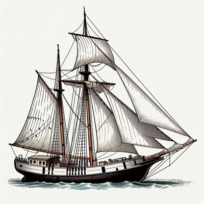 Sailing Ship on Ocean