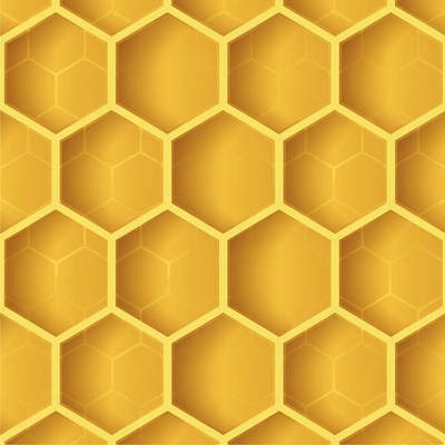 Golden Honeycomb Pattern Background