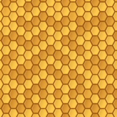 Golden Honeycomb Hexagon Pattern