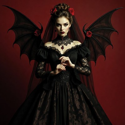 Vampire woman with bat wings