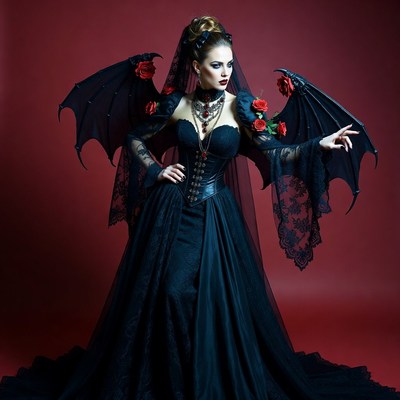 Vampire Woman with Bat Wings