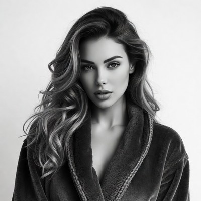 Beautiful woman in robe portrait