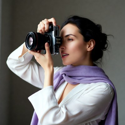 Woman holding camera