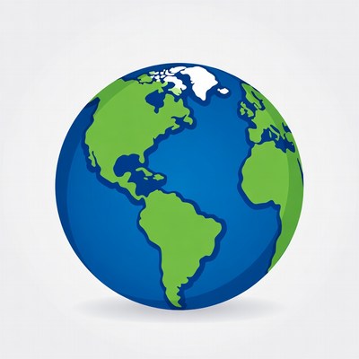 Colorful Illustrated Earth Globe