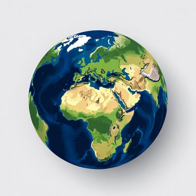 Colorful Earth Globe Illustration