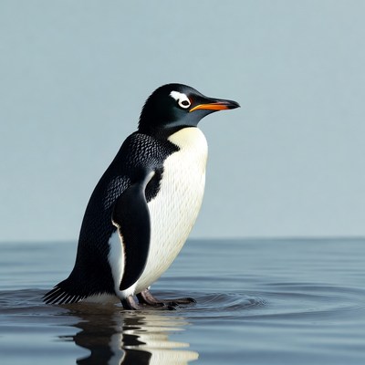 Gentoo Penguin Standing in Water