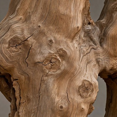 Close-up of gnarled driftwood texture