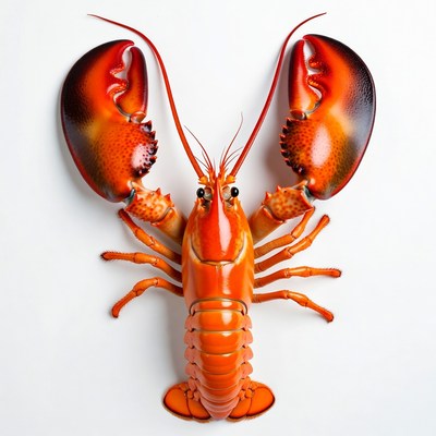 Red Lobster on White Background