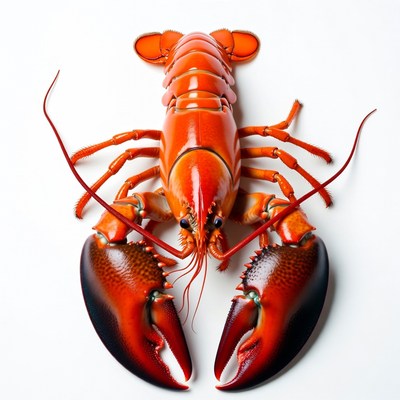 Red Lobster on White Background