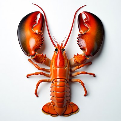 Red Lobster on White Background