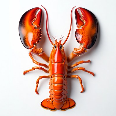 Red Lobster on White Background