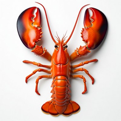 Red Lobster on White Background