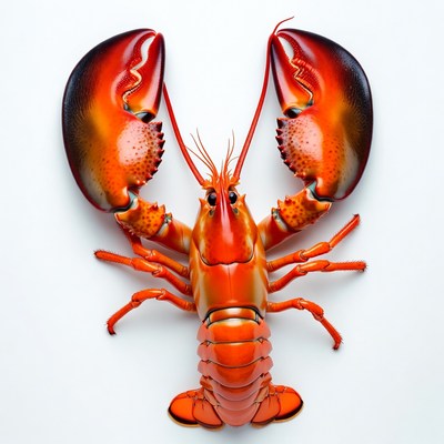 Red Lobster on White Background