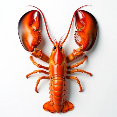 Red Lobster on White Background