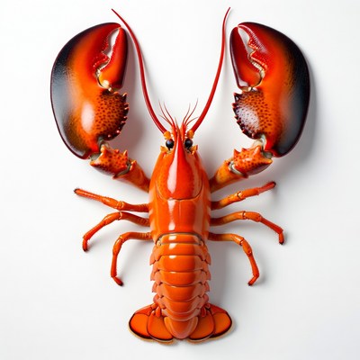 Red Lobster on White Background
