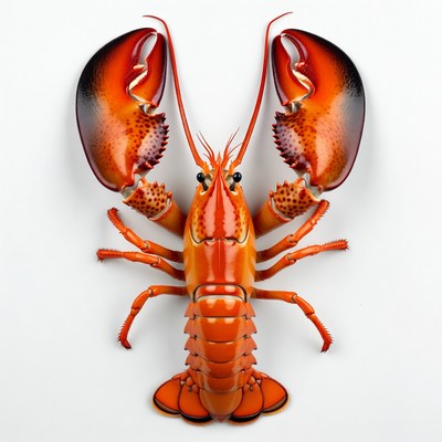 Red Lobster on White Background