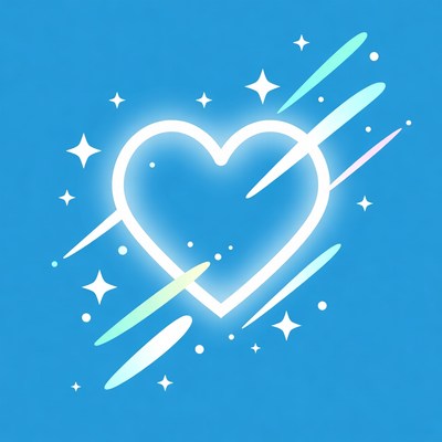 Glowing Heart with Stars and Sparks