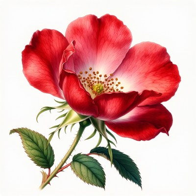 Red Rose Flower Illustration