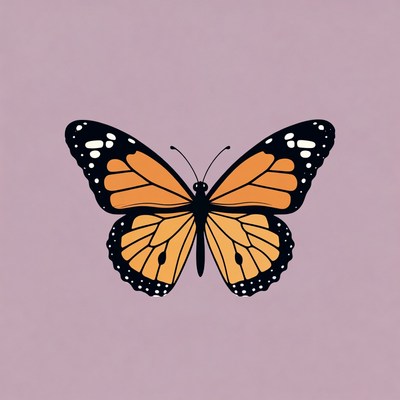 Orange Monarch Butterfly Illustration