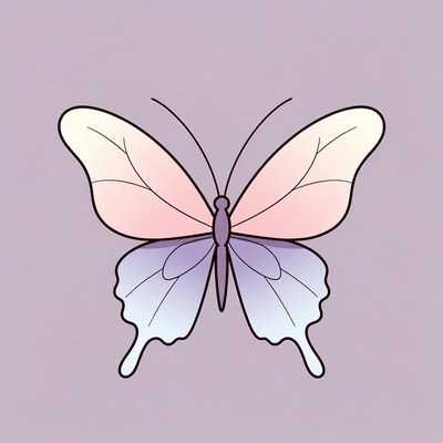 Pink and Purple Butterfly Illustration