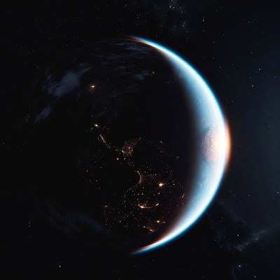 Earth from space at night