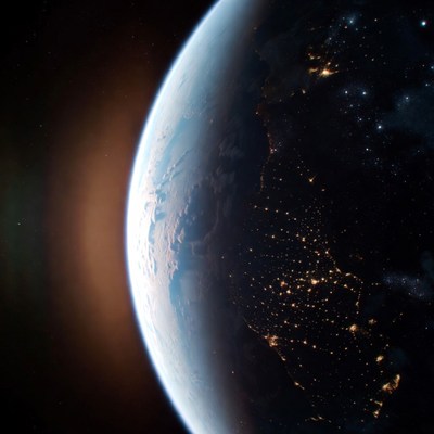 Earth from space at night