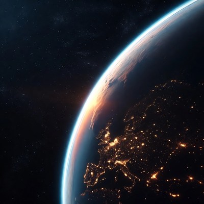 Earth at Night Europe View