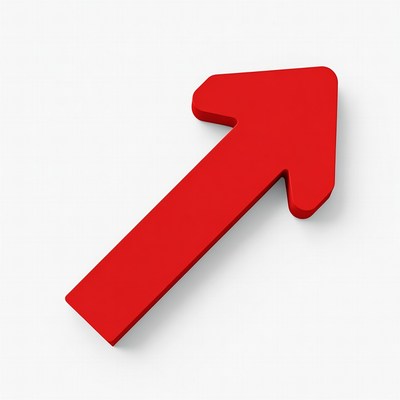 Red 3D Arrow Pointing Right