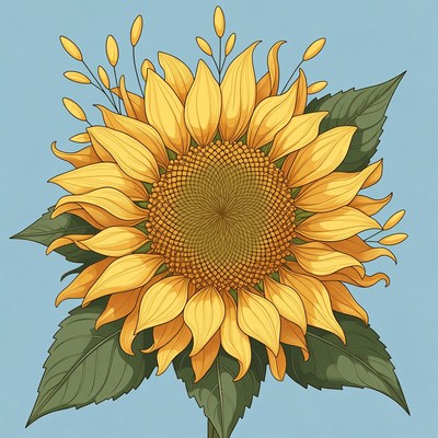 Vibrant Sunflower Illustration