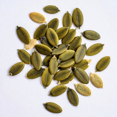 Pumpkin Seeds on White Background