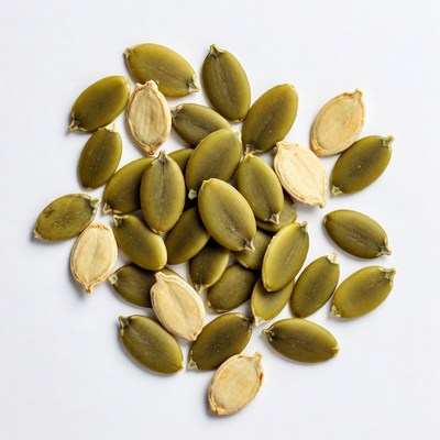 Pumpkin Seeds on White Background