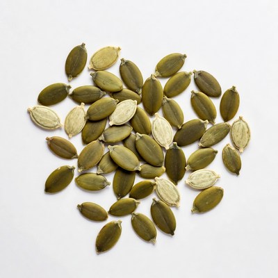 Pumpkin Seeds on White Background