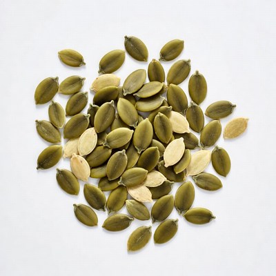Pumpkin Seeds on White Background