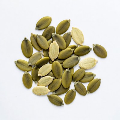 Pumpkin Seeds on White Background