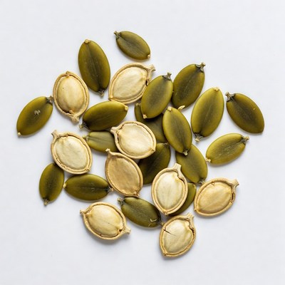 Pumpkin Seeds on White Background