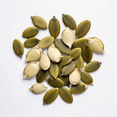 Pumpkin Seeds on White Background