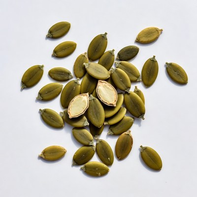 Pumpkin Seeds on White Background