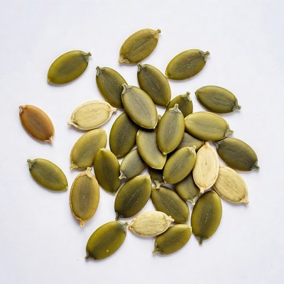 Pumpkin Seeds on White Background
