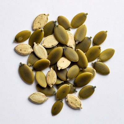 Pumpkin Seeds on White Background