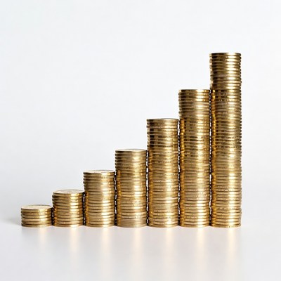 Stacks of Gold Coins Bar Graph