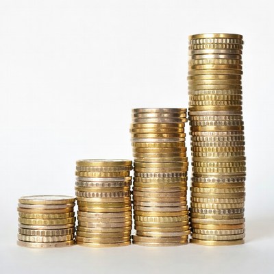 Gold Coins Stacked in Bar Graph