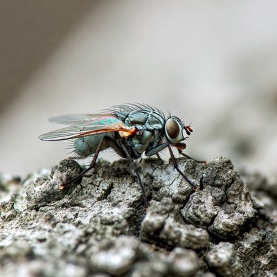 Bluebottle Fly on Rock