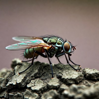 Green Fly on Tree Bark