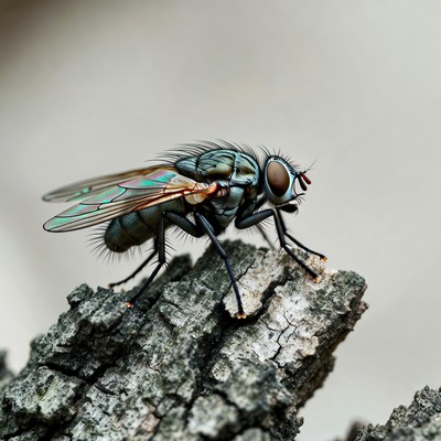 Green Blow Fly on Rock