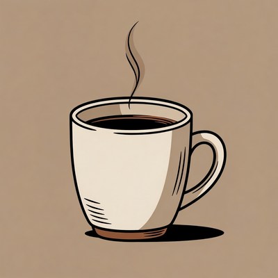 Steaming Coffee Cup Illustration