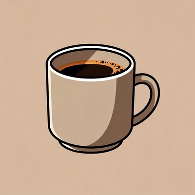 Cup of black coffee illustration